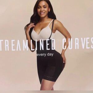 NWT Shapellx Body Suit Shorts Sz L Nylon Spandex